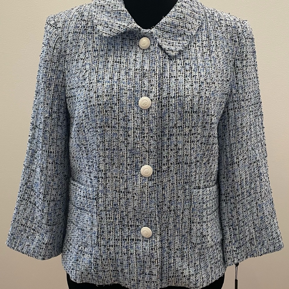 NWT Karl Lagerfield Cropped Tweed Jacket